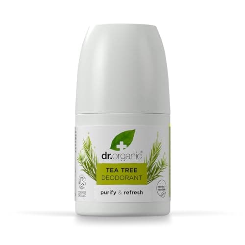 Image of Dr Organic Tea Tree Deodorant, Aluminium Free, Mens, Womens, Natural, Vegan, Cruelty-Free, Paraben & SLS-Free, Organic, 50ml, Packaging may vary