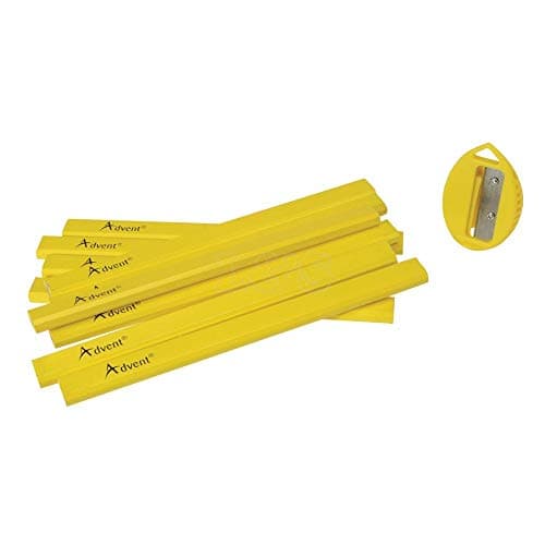 Image of ADVENT Carpenter's Large Pencils FSC Certified c/w Sharpener (Pack of 10)