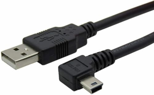 Image of Mr.Gadget's Solutions 2m Mini USB 5pin Male Right Angled 90 Degree to USB 2.0 Male Data Cable for GoPro Hero 3+, PS3 Controller, Digital Camera, Dash Cam, MP3 Player, GPS, Black
