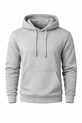 Image of RUBAB Men’s Pullover Hoodie Hooded Sweatshirt Fleece Hoodie Jumper Warm Winter Casual Gym Sportswear Streetwear Loungewear Top S–2XL (L, Light Grey)