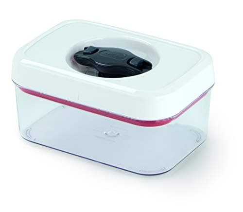 Image of Zyliss E981054 Twist & Seal Storage Box With Lid | 0.475 Litre | Plastic | Clear/White | Kitchen Storage/Bathroom Storage/Food Storage/Makeup Storage/Toy Storage | Includes 1 x Storage Container