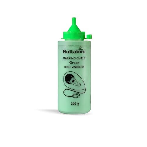 Image of Hultafors Neon Green Chalk Line 200g I For indoor and outdoor use I Produces bright, precise and long-lasting lines I Intense colour thanks to high pigment content I 652733