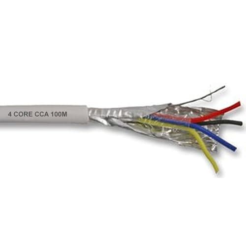 Image of kenable Alarm Security Cable 4 Core Screened CCA White 100m | Tinned Copper Stranded Conductors | Low Voltage Signal Cable for Intruder Systems CCTV Intercoms