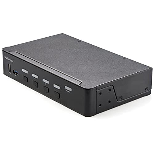 Image of StarTech.com 4 Port HDMI KVM Switch - Single Monitor 4K 60Hz Ultra HD HDR - Desktop HDMI 2.0 KVM Switch with 2 Port USB 3.0 Hub (5Gbps) and 4x USB 2.0 HID, Audio - Hotkey Switching - TAA (SV431HU34K6)
