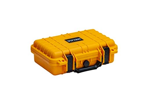 Image of MEIJIA Portable All Weather IP67 Waterproof Protective Hard Case, Small Camera Case,Dry Case with Customizable Foam,Fit Use of Drones, Camera,Equipments, 11.65 ”x8.35”x3.78” (Yellow)