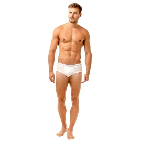 Image of Haigman Men's 3 Pack Cotton Rich Briefs (UK, XL, To fit waist 98-104cm/39-41in, White)