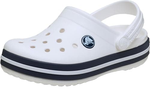 Image of Crocs Unisex Kids, Crocband Clog K, White/Navy, 1 UK