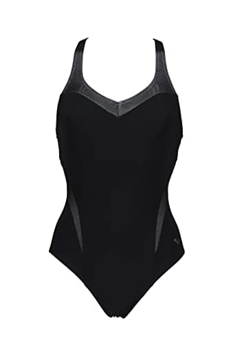 Image of Arena Women's Standard Isabel Light Cross Back One Piece Swimsuit, Black/White, 32