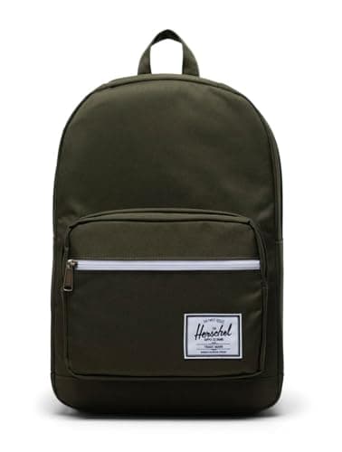 Image of Herschel Supply Co. Pop Quiz Offset Backpack, Ivy Green/Chicory Coffee, Classic 22L, Pop Quiz Backpack