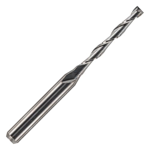 Image of Rennie Tools - 1/8" (3.175mm) Shank Solid Carbide 2 Flute Up Cut Router Bit 2mm Cutting Diameter x 17mm Flute. CNC Router Cutter / Spiral Flute Cutter End Mill For Soft Wood Hard Wood MDF PVC Plywood
