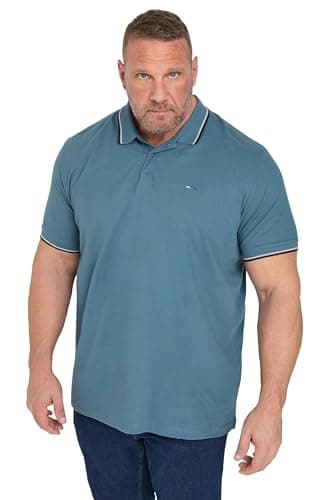 Image of BadRhino Big & Tall Blue Tipped Polo Shirt - Men's - Plus Size Curve