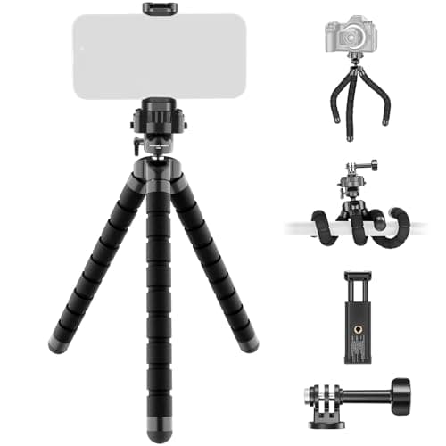 Image of NEEWER BASICS Flexible Phone Tripod, Mini Small Octopus Desk Stand Holder, Vlog Selfie Stick for Cell Phone Camera Compatible with iPhone GoPro DJI Insta 360 Action Camera for Video Recording, TP001