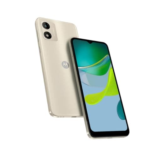 Image of Motorolo moto (e13, 6.5 Inch HD+ display, AI-powered Camera System, Dolby Atmos, 5000 mAh Battery, 2/64 GB, Dual SIM), Creamy White