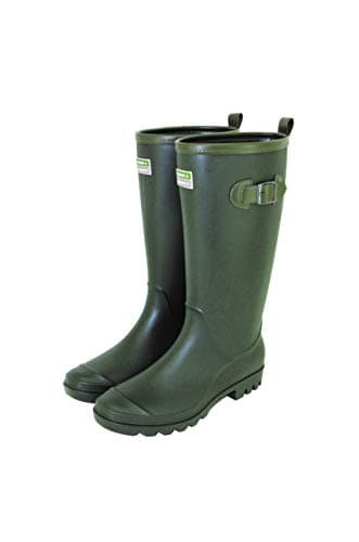 Image of Town & Country Ladies/Women's/Men's Wellies Adjustable Buckle Flat Festival Wellies Rain Boots Wellingtons Sizes 4-12 UK Green