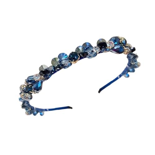 Image of Gkhlg 1PC Hair Accessories Elegant Rhinestone Diamante Headband Sparkling Crystal Hair Accessory Wedding Headband for Women Perfect for Parties Weddings and Daily Wear (Blue, One Size)