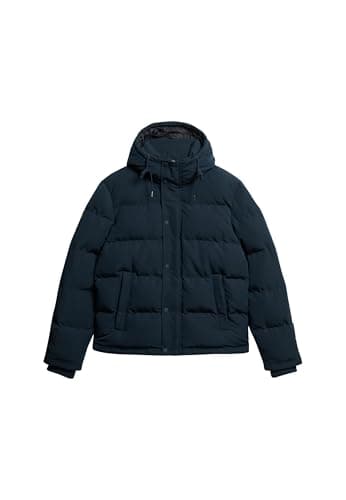 Image of Superdry Everest Short Hooded Puffer Jacket for Men, Jet Black, L