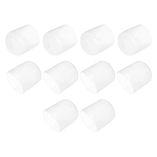 Image of sourcing map 10pcs Rubber End Caps 40mm(1.6") ID Vinyl Round End Cap Cover Screw Thread Protectors Clear