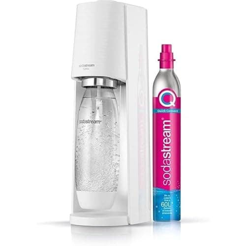Image of SodaStream - Terra Sparkling Water Maker, Quick Connect CO2 system, Includes 60L Gas Cylinder, BPA-Free 1L Bottle, Eco-Friendly & Reduces Plastic Waste, White