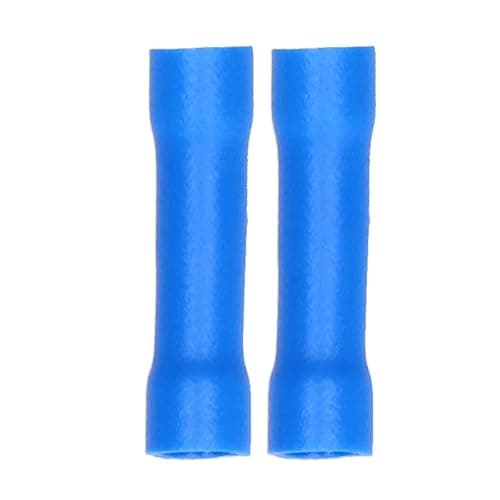 Image of 1000 Pcs Blue Butt Connectors, Fully Insulated Crimp Terminal Connectors, Cold Pressed Intermediate Connection Terminals with Brass and ABS Flame Retardant Shell for Automotiv (1.5-2.5mm²)