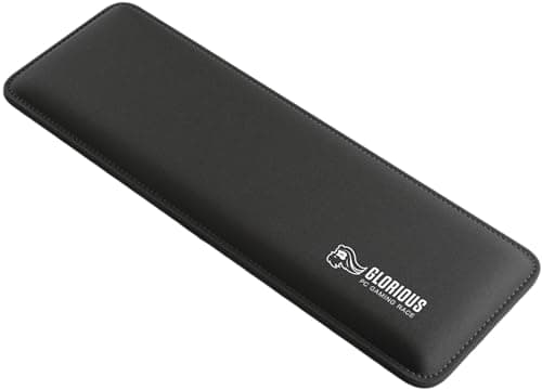Image of Glorious Gaming Padded Keyboard Wrist Rest (Compact, 17mm Thick) - Anti-Fray Stitched Edges, Smooth Cloth Surface, Anti-Slip Rubber Base, Medium Firmness, 300 x 100 x 17mm - Black