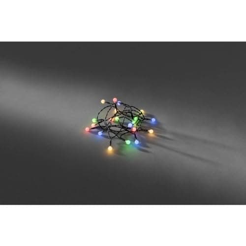 Image of Konstsmide LED Berry Set Round Diodes/Indoor Use (IP20) Battery Fairy Lights/Battery Operated: 3xAA 1.5V (excl.)/Timer/20 Multi Coloured Diodes/Black Cable String 20 Lights,Multi-Colour