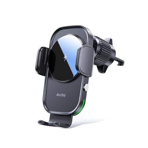 Image of Auckly Wireless Car Charger, [Electromagnetic Sense] Qi 15W Fast in Car Wireless Charger Automatic Sensor Phone Holder Vent Mount Compatible for iPhone 12 13 14 Pro Max Plus Mini 11 Pro XS/XR etc