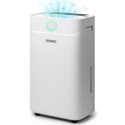 Image of Duronic DH201 Dehumidifier 20L Air Dehumidifier for Dust Allergies Asthma & Damp Mould 440W Quiet Home Dehumidifiers with 5.1L Tank, Child Lock, Timer & Clothes Drying for Utility Bedrooms & Offices
