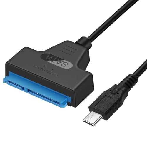 Image of NTQinParts USB 3.1 Type C to SATA III HDD SSD 2.5" Hard Drive Adapter Cable 22-Pin UASP for Samsung 870 EVO SATA III SSD 2.5” Internal Solid State Drive 250GB 500GB 1TB 2TB 4TB