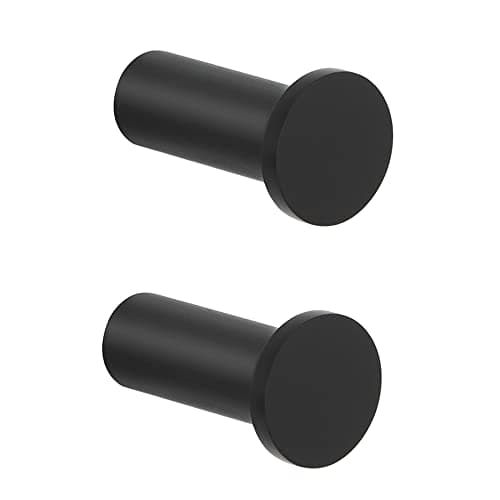 Image of SAYAYO 2PCS Black Coat Hooks Wall Mounted SUS304 Stainless Steel Door Hooks for Hanging Towels Wall Hooks for Bathroom Heavy Duty, EGOY001Y-B-2P