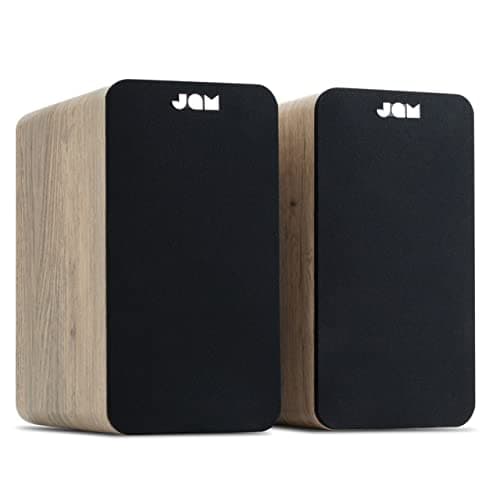 Image of Jam Bluetooth Bookshelf Speakers - Compact, Mains Powered Dual Speaker System, Aux-in Function, Wireless Turntable Speakers, 4" Driver, High Definition Amplifiers, Richer Bass (Dark Wood)