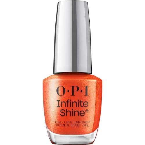 Image of OPI The New OPIcons Infinite Shine Collection - Gel Like & Long-Lasting Orange Nail Polish - Quick Dry with Pre-Cured Gel Technology & OPI Pro-Wide Brush - Shock Em Orange (15ml)