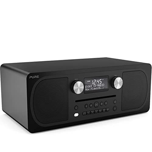 Image of Pure Evoke C-D6 All-in-One Music System with DAB/DAB+/FM Digital Radio – Bluetooth Music Streaming, Dual Alarms and CD Player – Siena Black