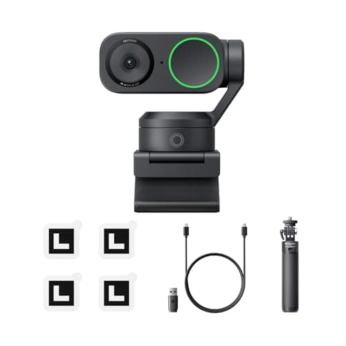 Image of Insta360 Link 2 Black Tripod Bundle - PTZ 4K Webcam for PC/Mac, 1/2" Sensor, AI Tracking, HDR, AI Noise-Canceling Mic, Gesture Control for Streaming, Video Calls, Works with Zoom, Teams & More