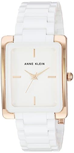 Image of Anne Klein Women's AK/2952WTRG Rose Gold-Tone and White Ceramic Bracelet Watch