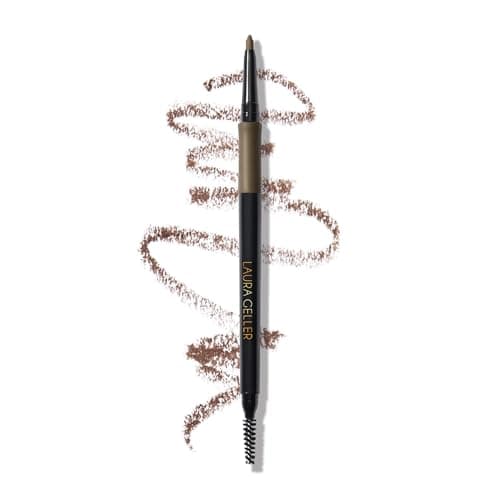 Image of LAURA GELLER NEW YORK INKcredible Waterproof Brow Pencil- Blending Spoolie Brush - Long Lasting Eyebrow Filler (02 Taupe)