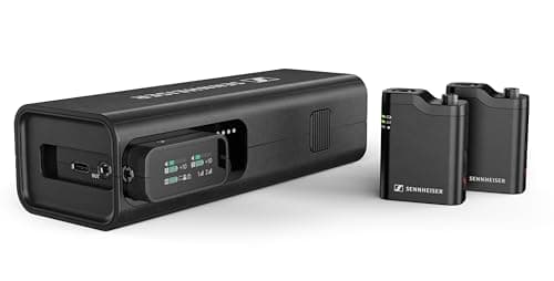 Image of Sennheiser PROFILE WIRELESS 2-Channel All-In-One 2.4 GHz Clip-On & Handheld Microphone System | Includes Receiver, 32-bit float feature, 2 Clip-On Microphones, Charging Bar & Interview Mic (700266)