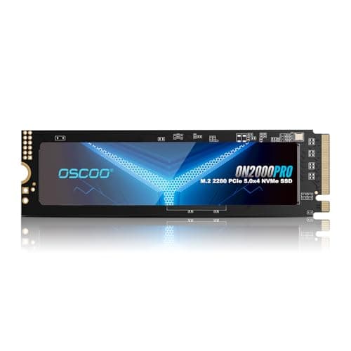 Image of OSCOO 1TB NVMe Gen 5.0 SSD, Up 13,000MB/s,3D TLC NAND, DRAM Cache, Graphene Heatsink, M.2 NVMe PCIe 2280 Gen5x4 SSD for AI Applications, Gaming, PS5, Laptop, PC, Heavy-Duty Workstations