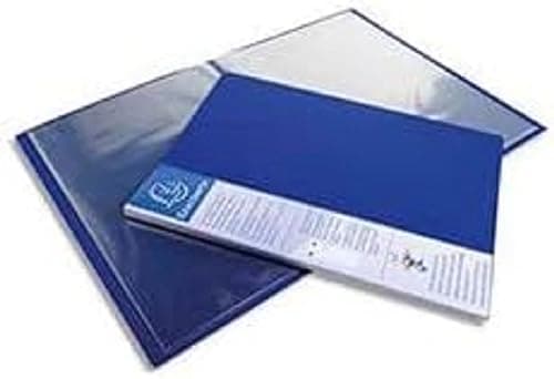 Image of Exacompta - Ref 88202E - Opaque PP Display Book - 240 x 320mm in Size, Suitable for A4 Documents, Crystal Clear Pockets, 0.8mm Polypropylene, 20 Pockets, 40 Viewing Pages - Blue
