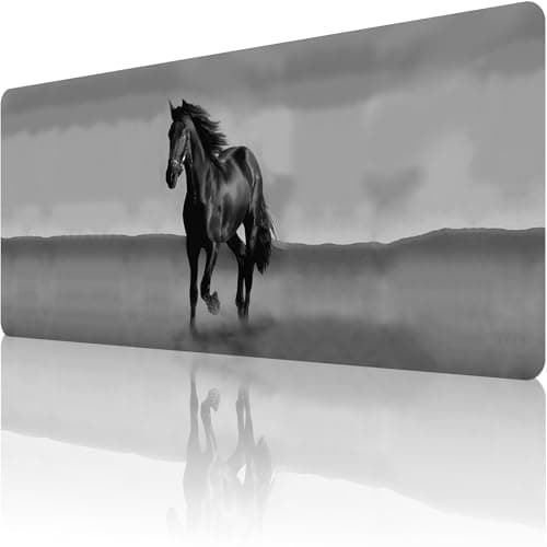 Image of GLANDOTU Mouse Pad/Gaming Mouse Pad/Mouse Mats for Desk/Large Mouse Pad 600 x 300 x 3 mm/XL Mousepad,Stitched Edges Anti-Slip Waterproof Rubber Base Mouse Mat,improved precision and speed -Black Horse