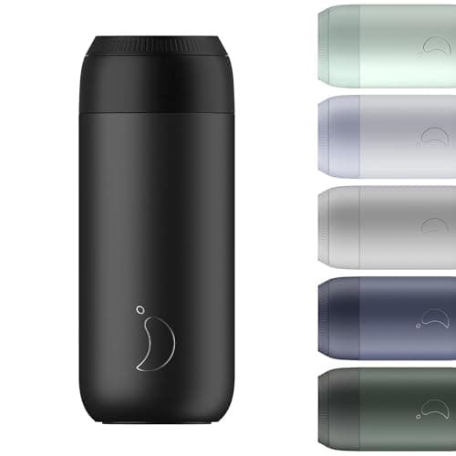 Image of Chilly's Series 2 Coffee Cup - Tight Seal, No Sweating - BPA-Free Stainless Steel - Reusable - Double Walled, Vacuum Insulated - Abyss Black, 500ml