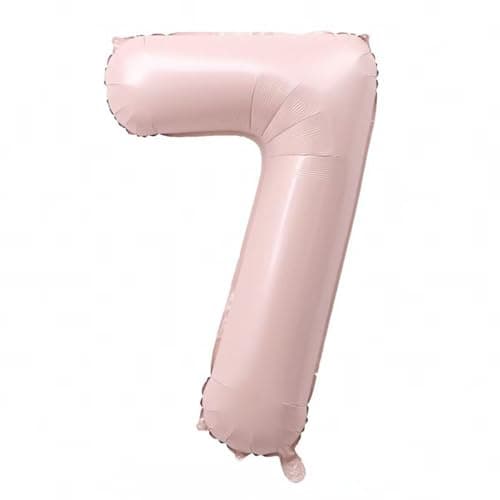 Image of Alaoo 40 Inch Number Balloons, Large Birthday Foil Age Balloon, Digital Decoration for Boys Girls Adults Birthday Party Anniversary Graduation, Pink Number 7