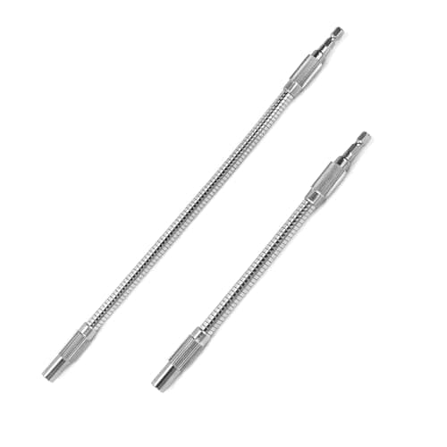 Image of Crozgan 2Pcs Flexible Extension Screwdriver Drill Bit Shaft Holder,200mm& 300mm 1/4 Inch Universal Hex Shank Flexible Extension Bit Shaft for Electronic Drill Screwdriver