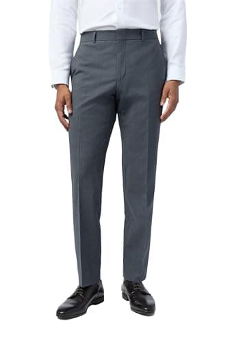 Image of Ted Baker Premium Panama Slim Fit Suit Trousers for Men in Charcoal Grey