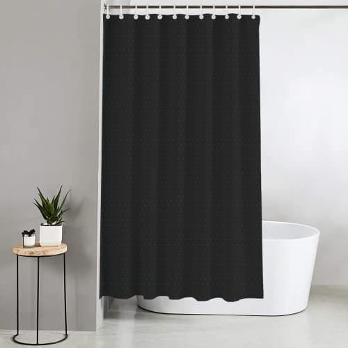 Image of Blue Canyon Diamante Shower Curtains | 100% Polyester Shower Curtain | Anti-Bacterial Surface Treatment | Water Repellent| Weighted Hem | 180 X 180cm | 12 Reinforced Eyelets with Hooks (Black)