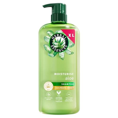 Image of Herbal Essences Aloe Moisturise Shampoo 650ml for Very Dry Hair, Helps to Hydrate, Cleanse and Nourish. Blended with Natural Origin Ingredients and a Jasmine Scent, Silicone and Sulfate Free, Vegan