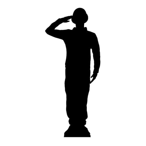 Image of Star Cutouts SC1176 Soldier Salute Silhouette Lifesize Cardboard Cutout – Ideal for Military Displays, VE Day Celebrations & Event Decoration