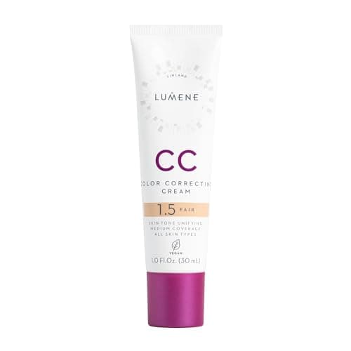 Image of LUMENE CC Cream Color Correcting Cream Foundation | SPF 20 | Medium Coverage | Lightweight and Antioxidant-Rich | Hydrates While Reducing Redness | All Skin Types | Vegan | 30 ml | Fair
