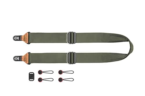 Image of Peak Design Slide Camera Strap, Sage, Configurable as a Sling, Neck or Shoulder Strap, Quick Release and Connection, Smooth and Grippy Side, Camera Straps for Photographers, 90 kg Capacity