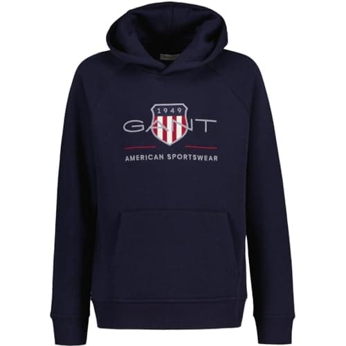 Image of GANT Unisex Kid's Archive Shield Hoodie Hooded Sweatshirt, Evening Blue, 134 cm-140 cm