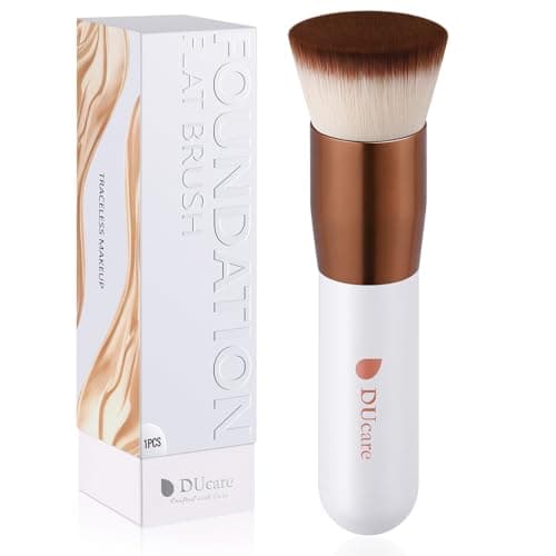 Image of DUcare Foundation Brush Kabuki Make Up Brush Flat Top Makeup Brushes Perfect For Blending Liquid, Cream or Flawless Powder Cosmetics - Buffing, Stippling, Concealer